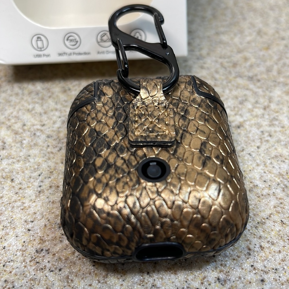 AirPods Case Gold Black design Case.